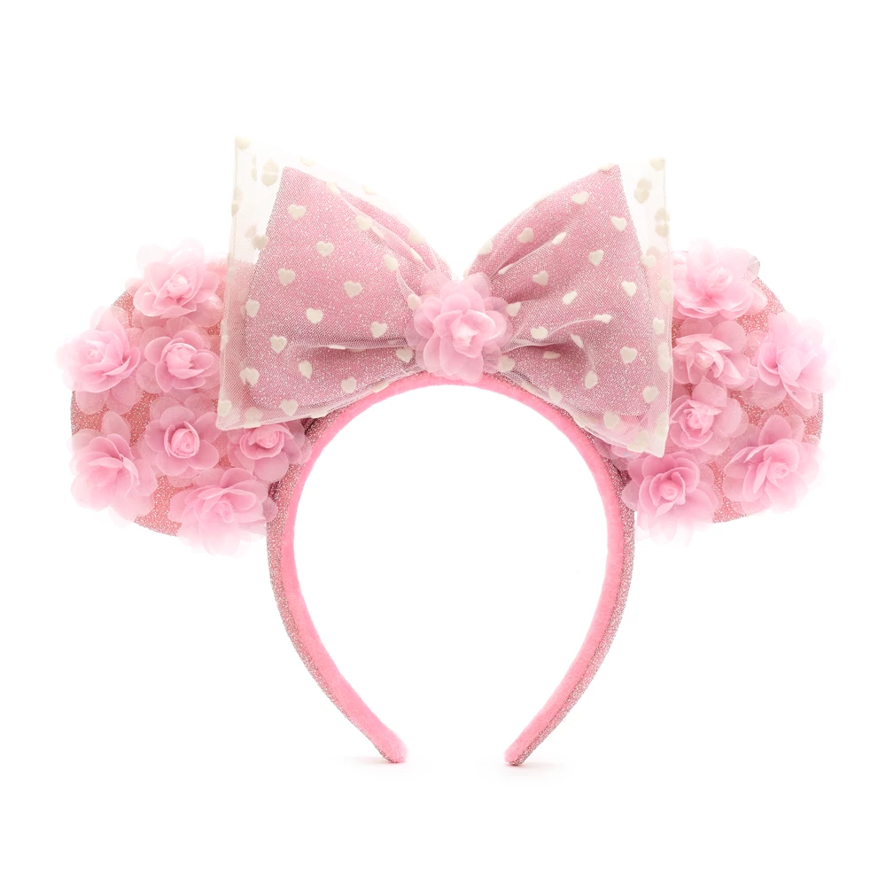 Disneyland Serre-tête à Oreilles De Minnie Avec Coeurs Et Fleurs Pour Adultes 3 Disneyland Serre-tête à Oreilles De Minnie Avec Coeurs Et Fleurs Pour Adultes