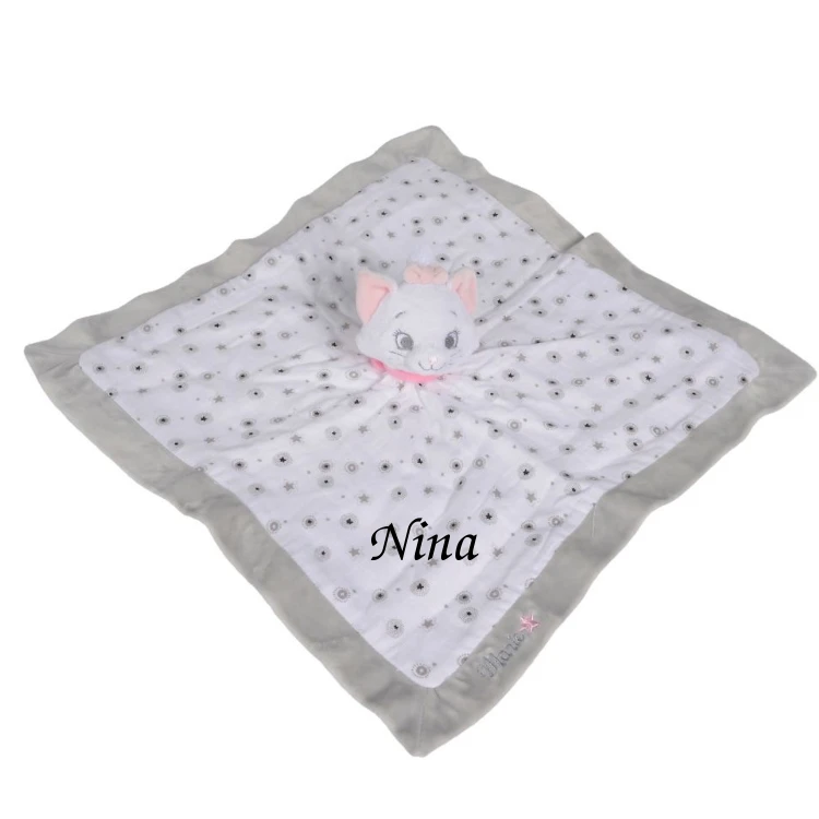 Disney Marie Le Chat Doudou Plat Lange Blanc Gris étoile 3 Disney Marie Le Chat Doudou Plat Lange Blanc Gris étoile