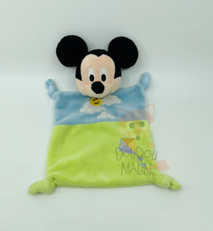 Disney - Mickey La Souris - Doudou Plat Bleu Vert Cerf Volat 22 Cm 3 Disney - Mickey La Souris - Doudou Plat Bleu Vert Cerf Volat 22 Cm
