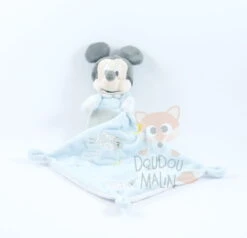 Disney Mickey La Souris Doudou Mouchoir Bleu Gris Mouton
