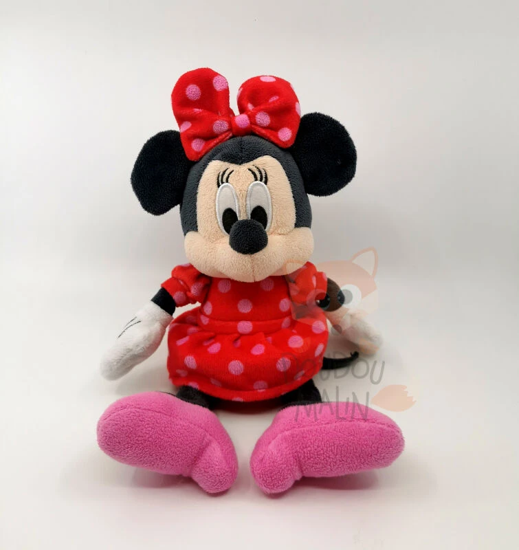 Disney - Minnie La Souris - Peluche Robe Rouge Pois Rose 25 Cm 3 Disney - Minnie La Souris - Peluche Robe Rouge Pois Rose 25 Cm