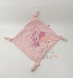 Disney - Minnie La Souris - Doudou Plat Baby Minnie Rose Coton 10 Cm