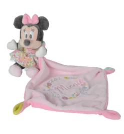 Disney Minnie La Souris Doudou Mouchoir Liberty Rose Fleur