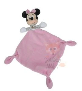 Disney Minnie La Souris Doudou Plat Rose Gris Rayé 3 Disney Minnie La Souris Doudou Plat Rose Gris Rayé
