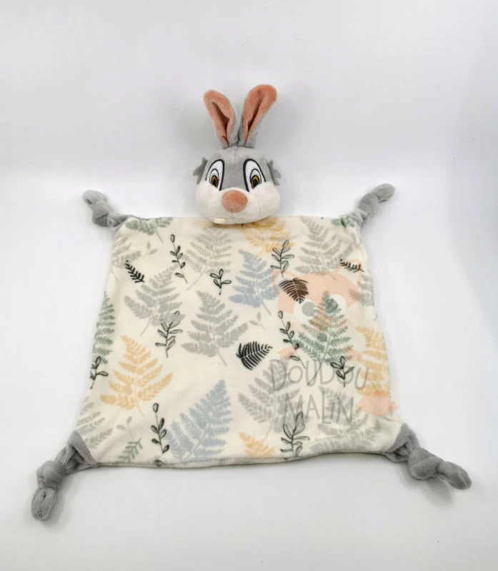 Disney - Panpan Le Lapin - Doudou Plat Blanc Gris Feuille 30 Cm 3 Disney - Panpan Le Lapin - Doudou Plat Blanc Gris Feuille 30 Cm