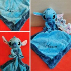 Disney Doudou Stitch + Mouchoir Bleu 40 Cm 10 Disney Doudou Stitch + Mouchoir Bleu 40 Cm -Disney stitch20personnalise