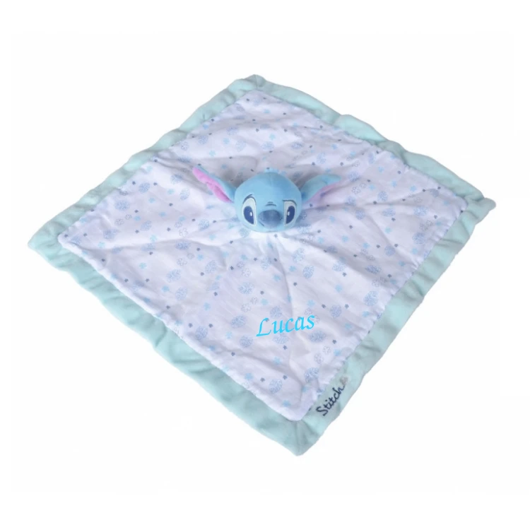 Disney - Stitch Doudou Plat Lange Blanc Bleu 40 Cm 3 Disney - Stitch Doudou Plat Lange Blanc Bleu 40 Cm