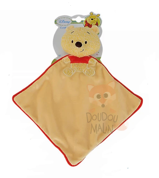 Disney Winnie L'ourson Doudou Plat Tricot Jaune Rouge 3 Disney Winnie L'ourson Doudou Plat Tricot Jaune Rouge